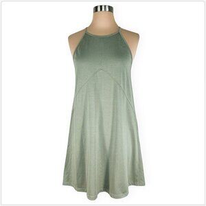 Tehen France Sage Light Olive Green Sleeveless Swing Summer Mini Dress Size 2 M